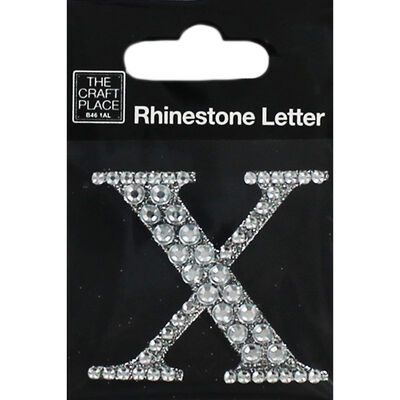 Adhesive Rhinestone Letter X image number 1