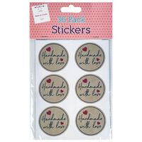 Handmade with Love Stickers: Pack of 36