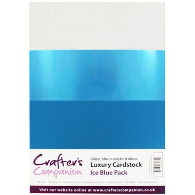 Crafters Companion A4 Luxury Cardstock Pack - Ice Blue image number 1