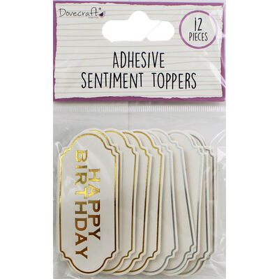 Dovecraft Essentials Die Cut Toppers - Happy Birthday - 12 Pack image number 1