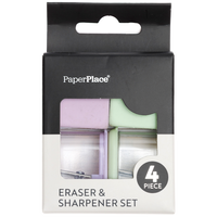 Eraser & Sharpener Set: Pack of 4