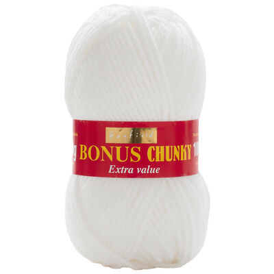 Bonus Chunky: White Yarn 100g image number 1