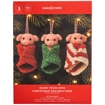Make Your Own Christmas Crochet Pigs in Blankets: Pack of 3 image number 1
