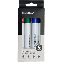 Paper Place Dry Wipe Marker Pens: Pack of 4