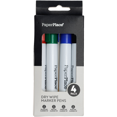 Paper Place Dry Wipe Marker Pens: Pack of 4 image number 1
