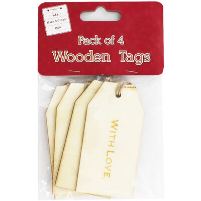 Wooden Christmas Tags: Pack of 4 image number 1