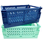 Blue and Turquoise Foldable Storage Crates: Pack of 2 image number 1