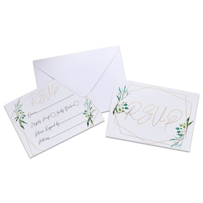 Gold Geometric Wedding Invites Bundle image number 5