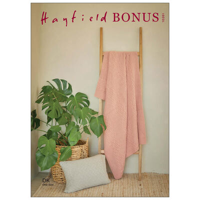 Hayfield Bonus DK: Textured Stripe Stitch Blanket & Cushion Knitting Pattern 10261 image number 1
