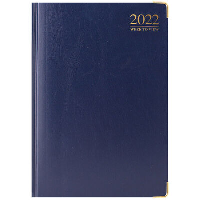 A4 Blue Padded 2022 Week to View Diary image number 1