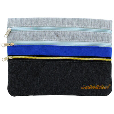 Scribblicious 3 Tier Pencil Case: Blue image number 1