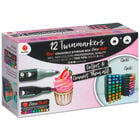 Deco Time Twinmarkers Pink Shades and Stackable Storage Box: Pack of 12 image number 1