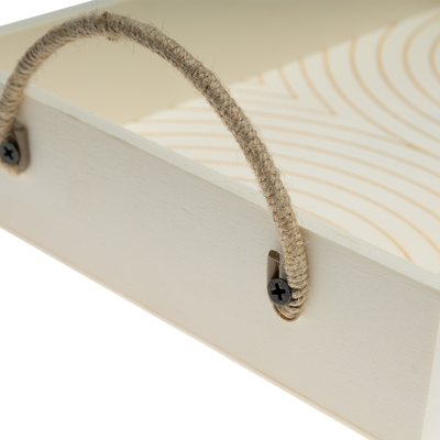 Wooden Tray with Rope Handles image number 3