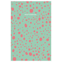 A4 Casebound Sage & Pink Spots Notebook