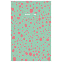 A4 Casebound Sage & Pink Spots Notebook