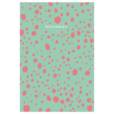 A4 Casebound Sage & Pink Spots Notebook image number 1