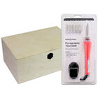 Pyrography Tool & Rectangle Natural Wooden Box: 30 x 20 x 13cm Bundle image number 1