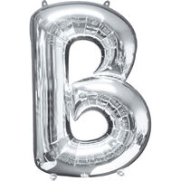34 Inch Silver Letter B Helium Balloon