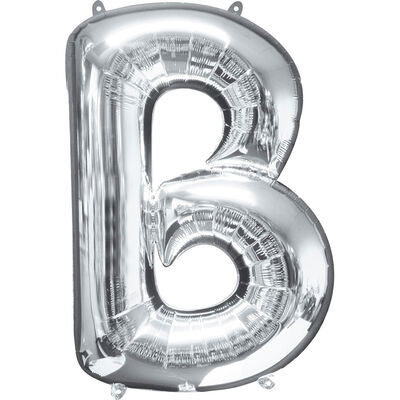 34 Inch Silver Letter B Helium Balloon image number 1