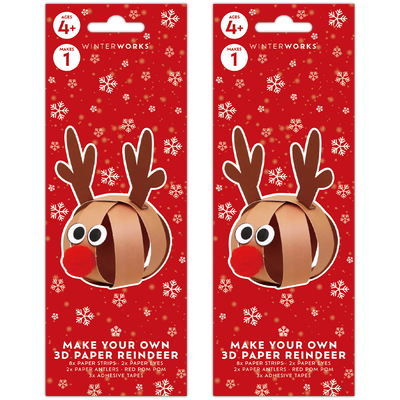 Make Your Own 3D Paper Reindeer Kit Bundle image number 1