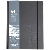 Crawford & Black Casebound Sketchbook A4 Black/Grey: Assorted