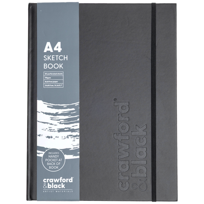 Crawford & Black Casebound Sketchbook A4 Black/Grey: Assorted image number 1