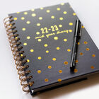 A5 Navy and Gold Spotty 2022-2023 Day to View Academic Diary image number 4