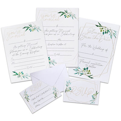 Gold Geometric Wedding Invites Bundle image number 1