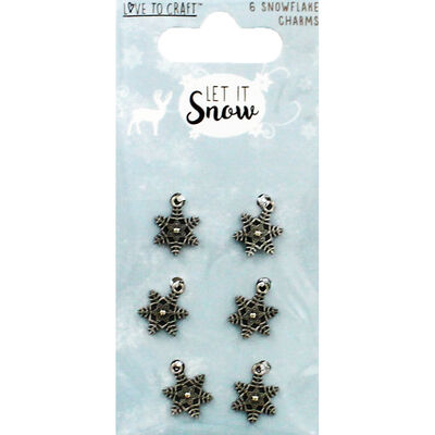 Let it Snow Snowflake Charms - Pack of 6 image number 1