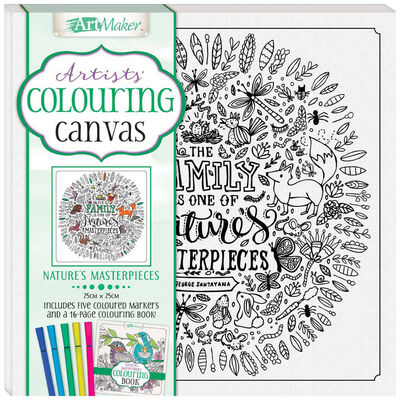 Colouring Canvas: Nature’s Masterpieces Book & Markers image number 1