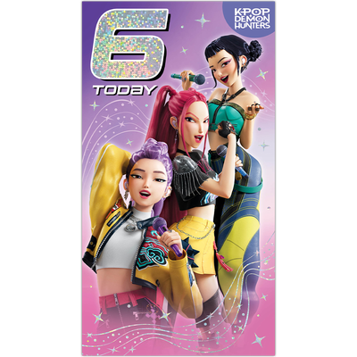K-Pop Demon Hunters Age 6 Birthday Card image number 1