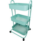 Turquoise 3 Tier Storage Trolley image number 2