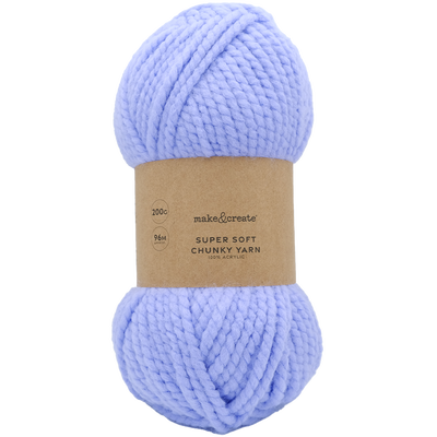 Super Soft Chunky Acrylic Yarn: Lilac 200g image number 1