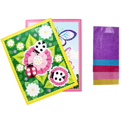 Mess-Free Glitter Art Kit - Flower and Butterfly Scenes image number 2