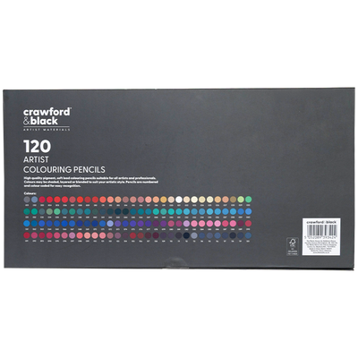 Crawford & Black 120 Artist Colouring Pencils image number 3