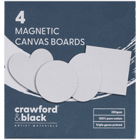 Crawford & Black Magnetic Canvas Boards: Pack of 4
