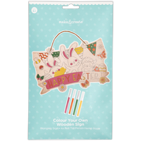 Colour Your Own Happy Easter Wooden Sign