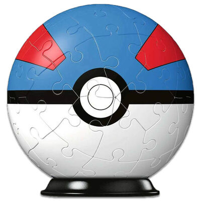 Blue Pokeball 3D 54 Piece Jigsaw Puzzle image number 2