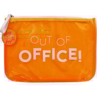 Neon Orange Transparent Travel Pouch