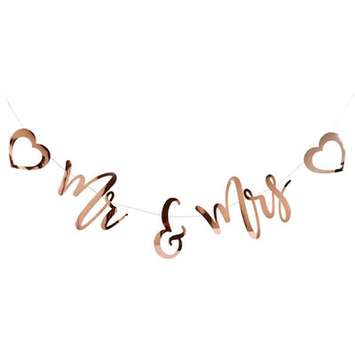 Rose Gold Mr & Mrs Banner image number 1