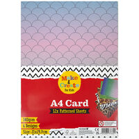 A4 Animal Patterned Card: Pack of 12