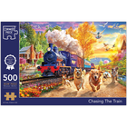 Chasing The Train 500 Piece Jigsaw Puzzle image number 1