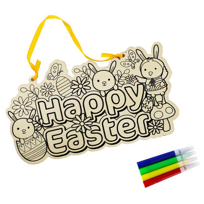 Colour Your Own Wooden Easter Sign image number 2
