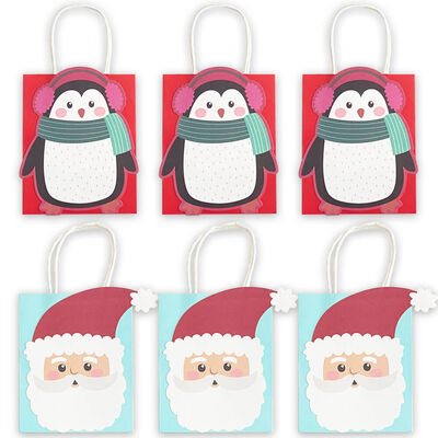 Christmas Cute Character Treat Bags: Pack of 6 image number 2