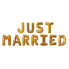 Gold Foil Just Married 16 Inch Balloons image number 2