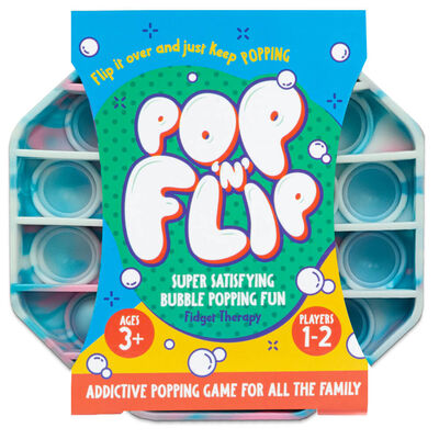 Pop ‘N’ Flip Bubble Popping Fidget Game: Assorted Tie-Dye Pink Octagon image number 1