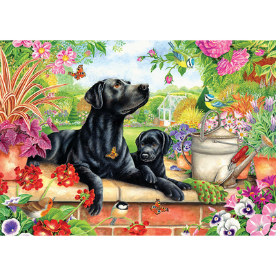 Labradors in the Garden 500 Piece Jigsaw Puzzle image number 2