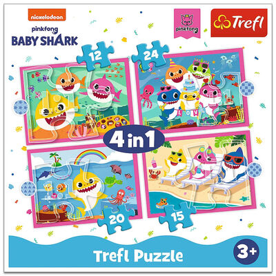 Baby Shark Family 4 in 1 Jigsaw Puzzle Set image number 2