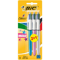 Bic Shine 4 Colours Pen - Pack Of 3