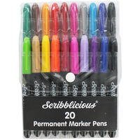 Scribblicious Permanent Marker Pens: Pack of 20